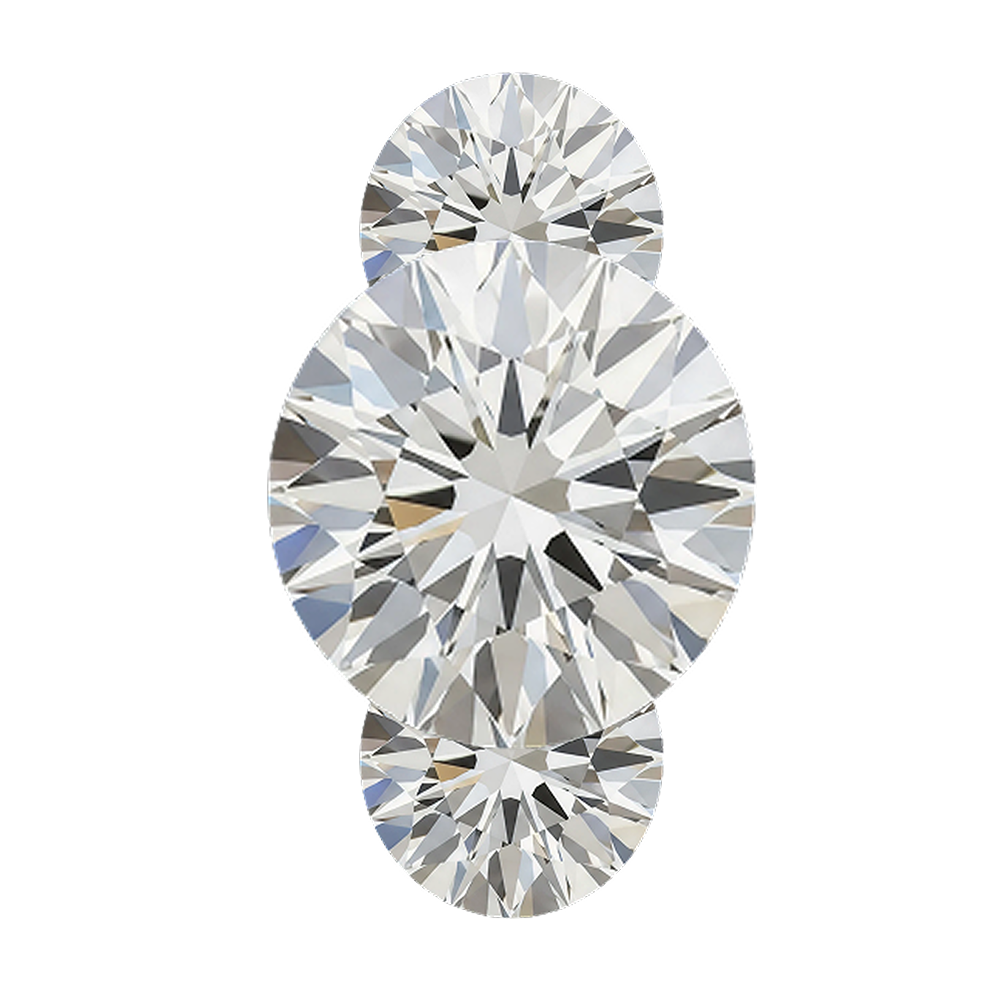 Tri Stone cut moissanite engagement rings collection by Trésor Diamond