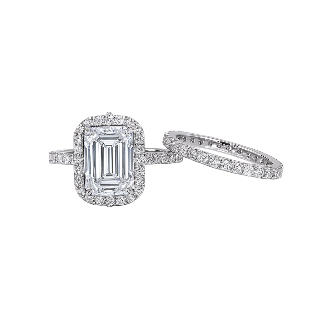 The Daisy Ring Set moissanite engagement ring by Trésor Diamond