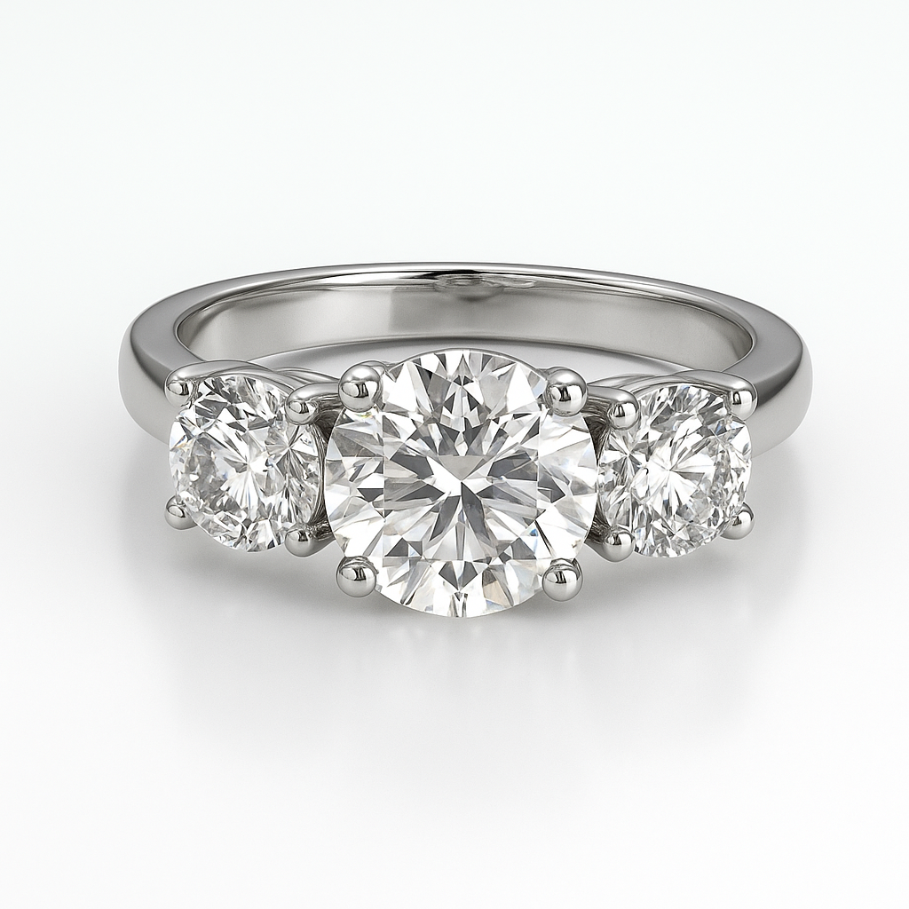 The Trinity Ring moissanite engagement ring by Trésor Diamond