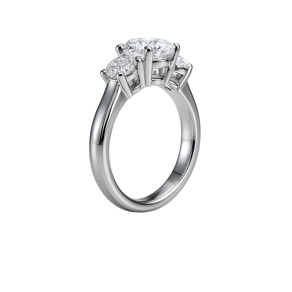 The Trinity Ring moissanite engagement ring by Trésor Diamond
