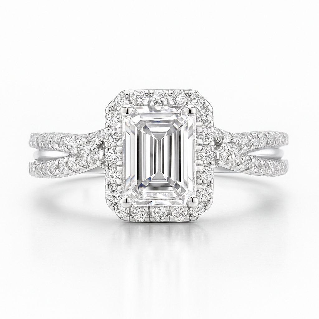 The Adrienne Ring moissanite engagement ring by Trésor Diamond