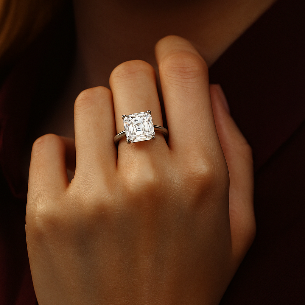 The Amaya Ring moissanite engagement ring by Trésor Diamond