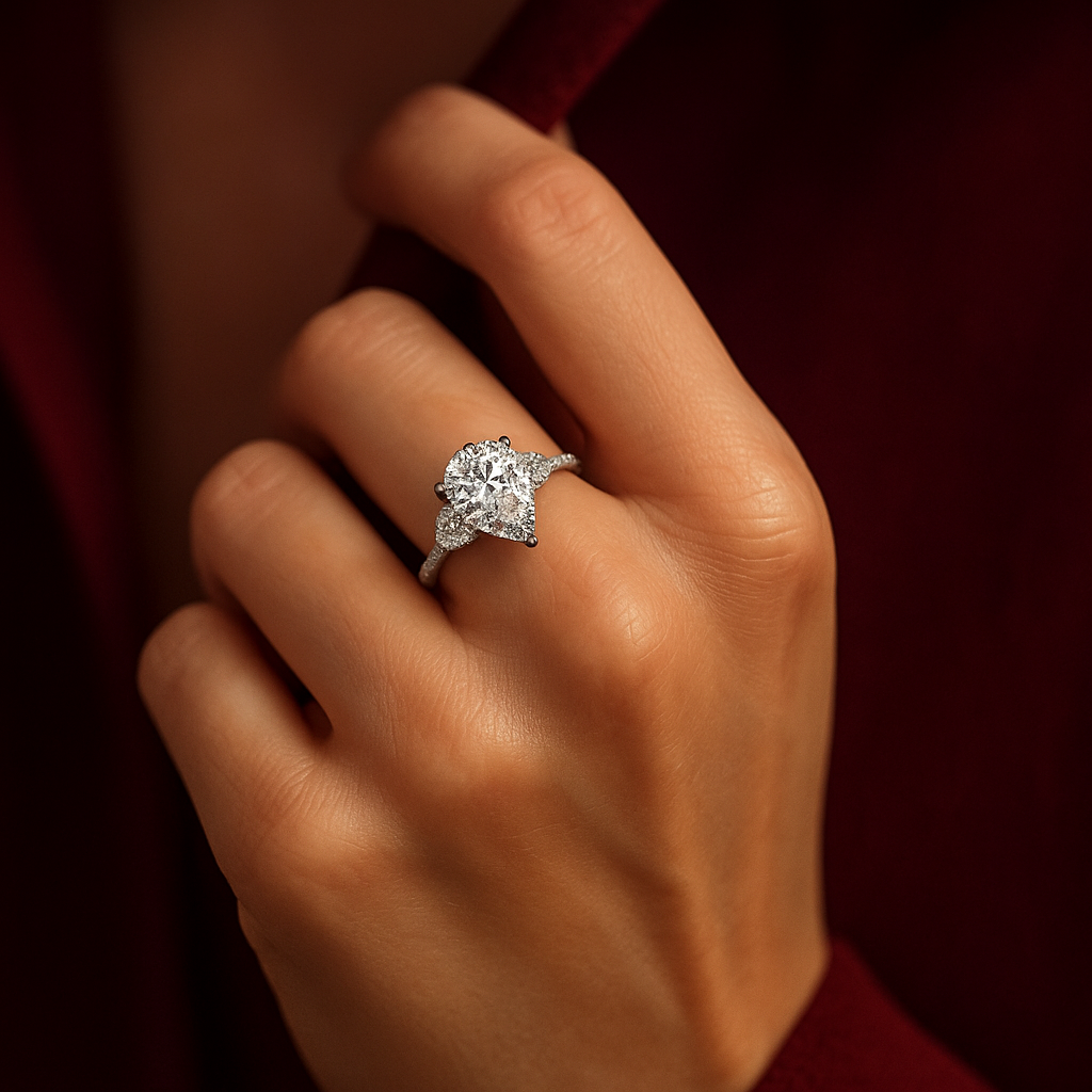 The Amélienne Ring moissanite engagement ring by Trésor Diamond
