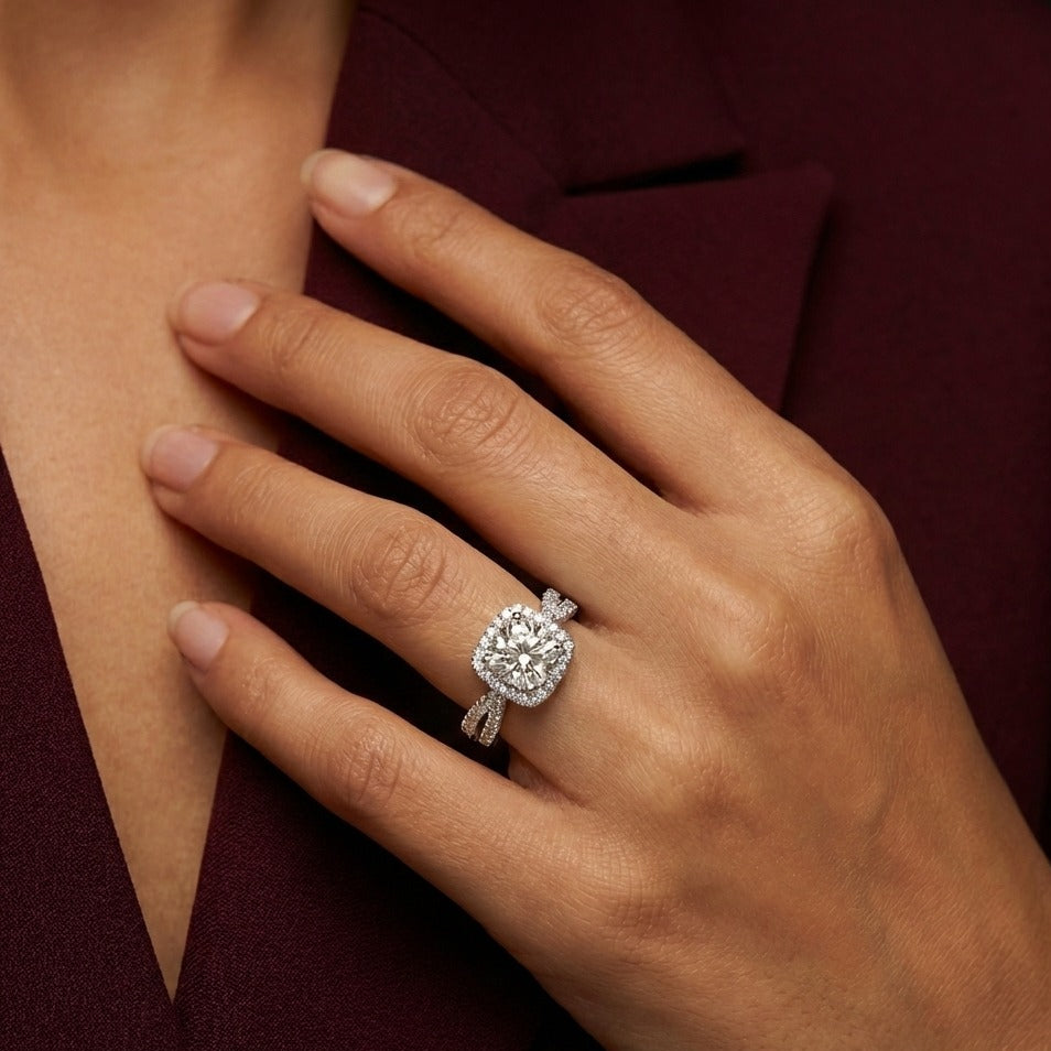 The Bellamy Ring moissanite engagement ring by Trésor Diamond
