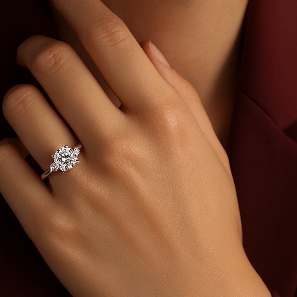 The Camille Ring moissanite engagement ring by Trésor Diamond