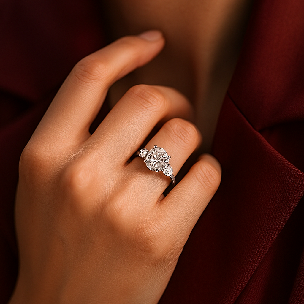 The Clarisse Ring moissanite engagement ring by Trésor Diamond