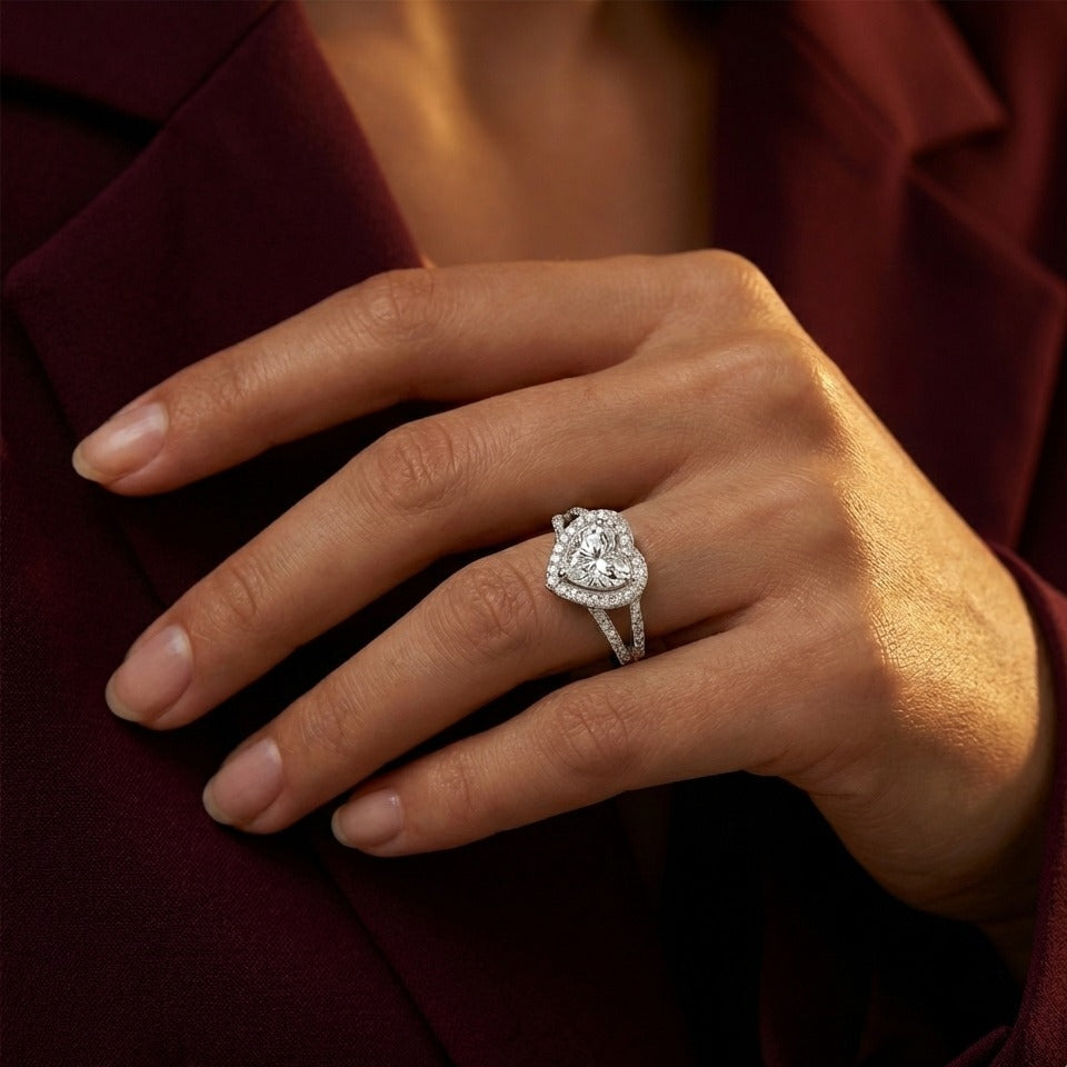 The Corinne Ring moissanite engagement ring by Trésor Diamond