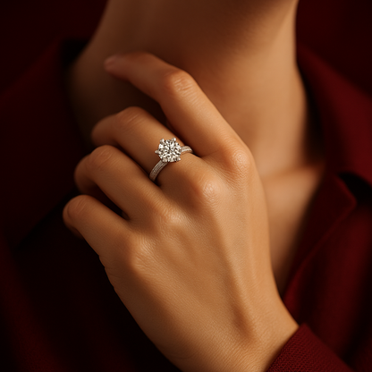 The Delara Ring moissanite engagement ring by Trésor Diamond
