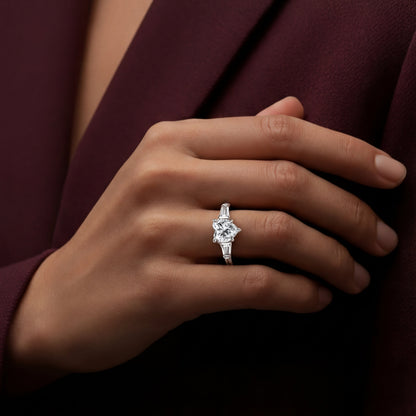 The Estelle Ring moissanite engagement ring by Trésor Diamond