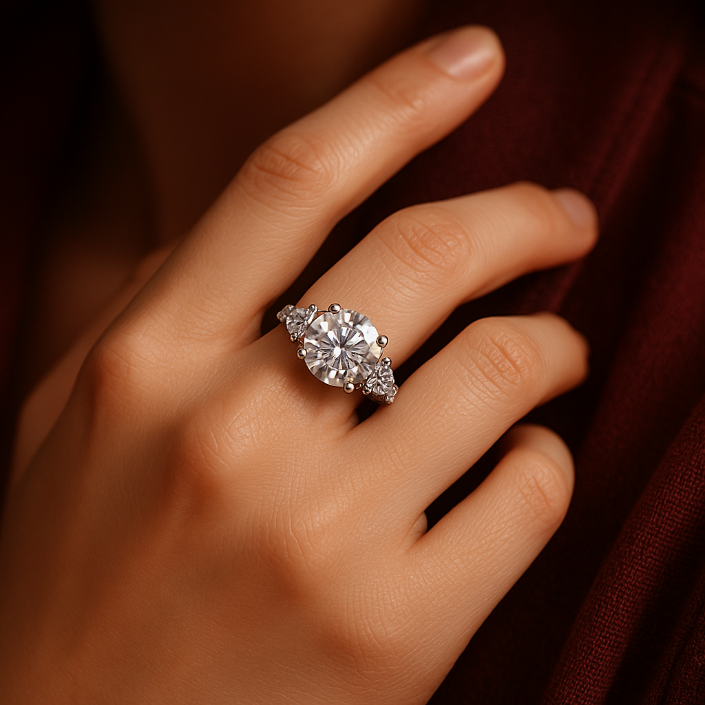 The Evela Ring moissanite engagement ring by Trésor Diamond