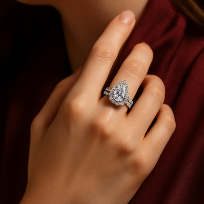 The Evelina Ring Set moissanite engagement ring by Trésor Diamond