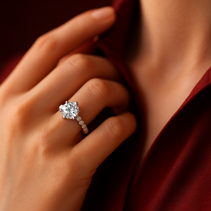 The Evelyne Ring moissanite engagement ring by Trésor Diamond