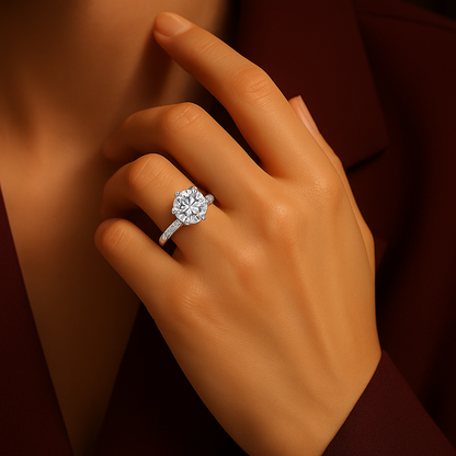 The Iris Ring moissanite engagement ring by Trésor Diamond