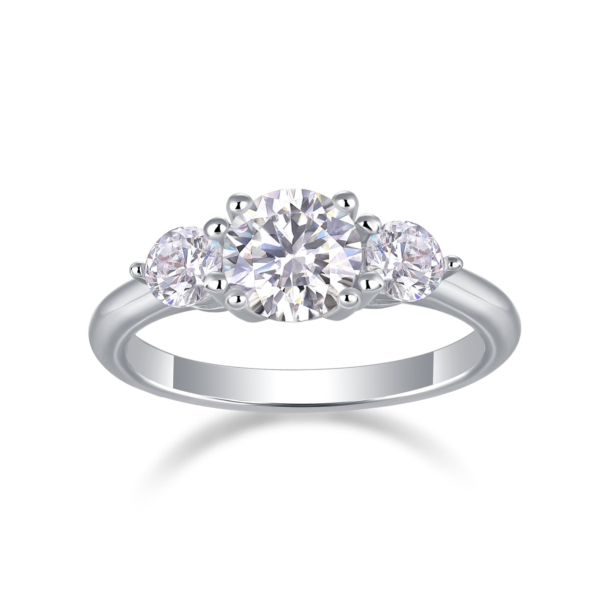 The Liora Trio Ring moissanite engagement ring by Trésor Diamond