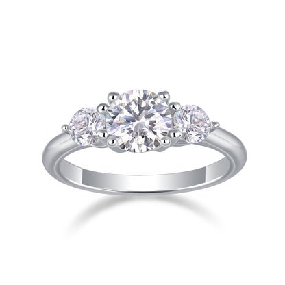 The Liora Trio Ring moissanite engagement ring by Trésor Diamond