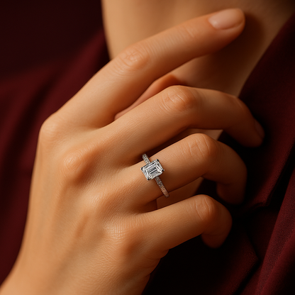 The Lenora Ring moissanite engagement ring by Trésor Diamond