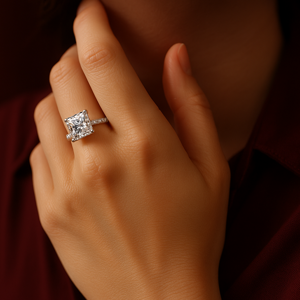 The Mia Ring moissanite engagement ring by Trésor Diamond