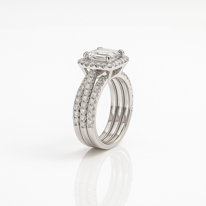 Regalia Baguette Set moissanite engagement ring by Trésor Diamond
