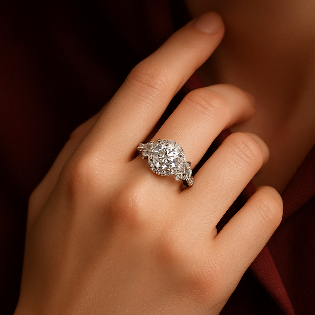 The Selene Ring moissanite engagement ring by Trésor Diamond