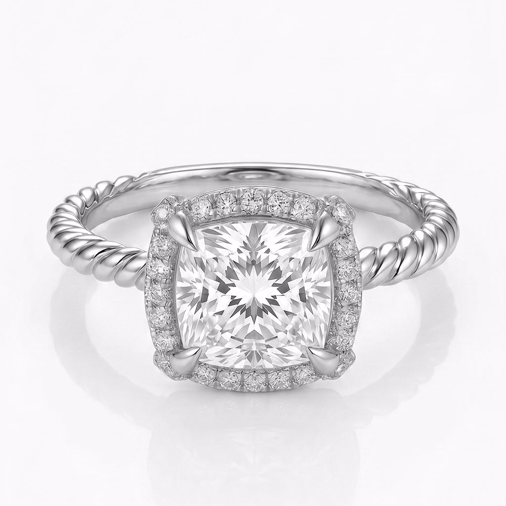 Tresor Diamond The Celine Ring featuring a sleek band with a sparkling diamond accent on a white background.