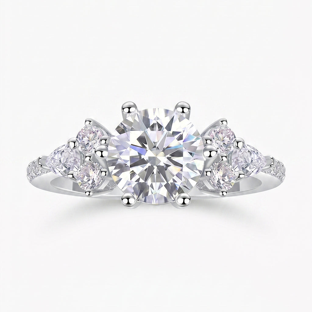 Elegant Tresor Diamond The Evela Ring featuring a sleek band with sparkling diamonds and intricate design details.