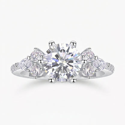 Elegant Tresor Diamond The Evela Ring featuring a sleek band with sparkling diamonds and intricate design details.