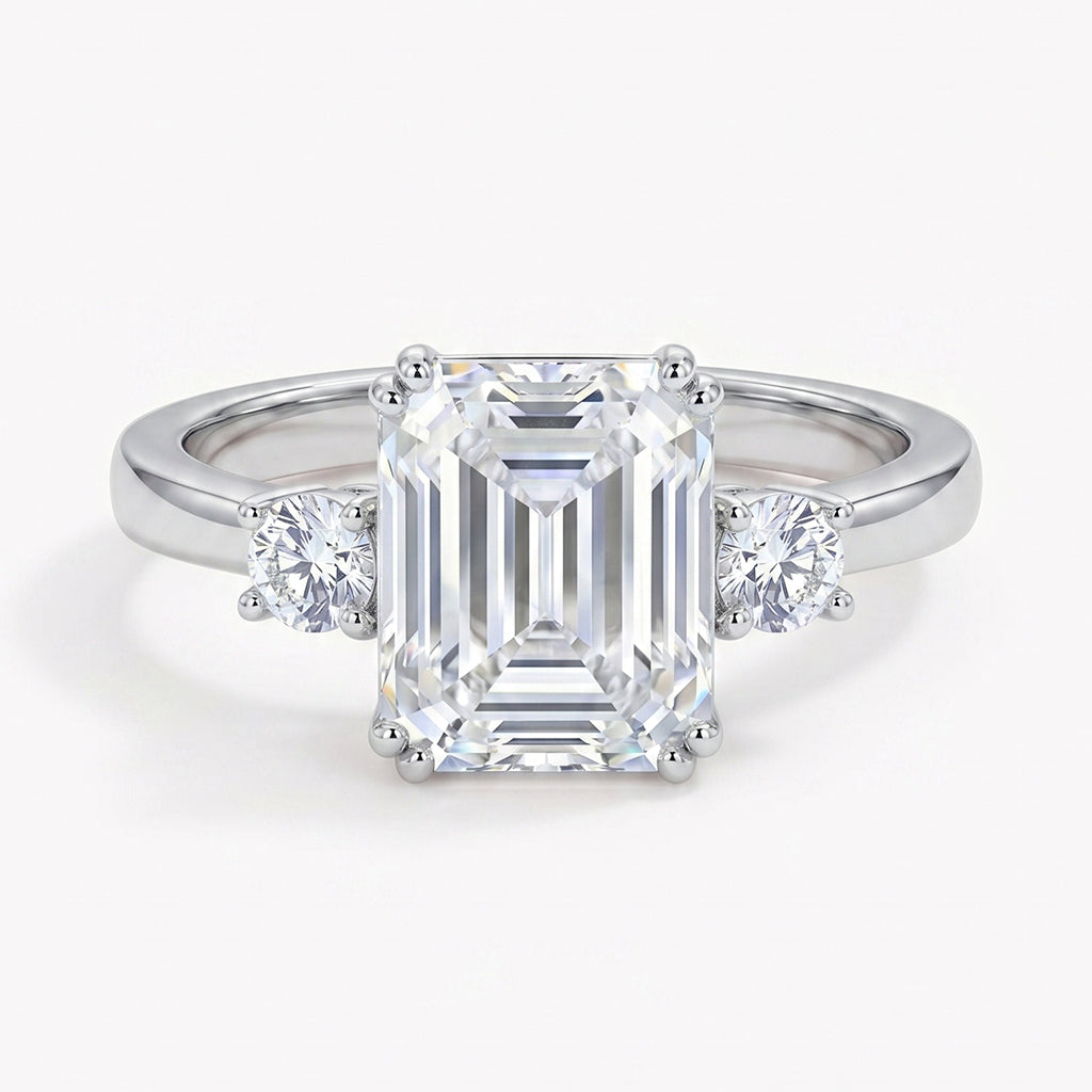 Close-up of Tresor Diamond's The Juliette Ring featuring a sleek band with a sparkling central diamond.