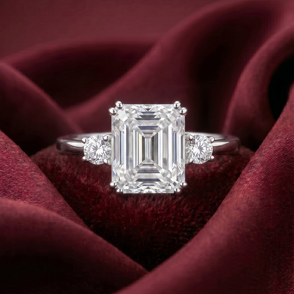 A close-up of the Tresor Diamond Juliette Ring featuring a sleek band and a sparkling central diamond.