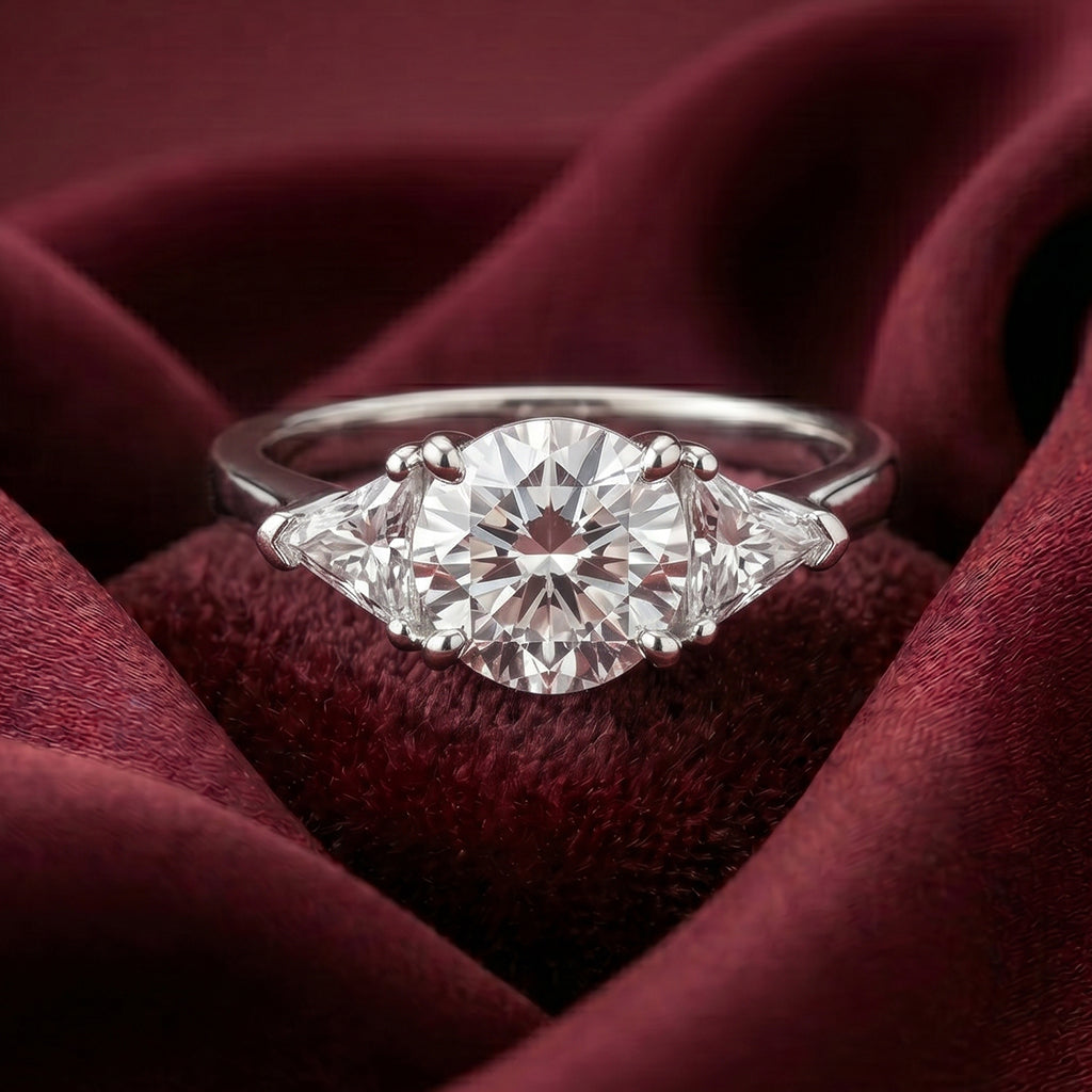 Elegant close-up of the Tresor Diamond Liana Ring featuring intricate design and sparkling diamonds on a silver band.