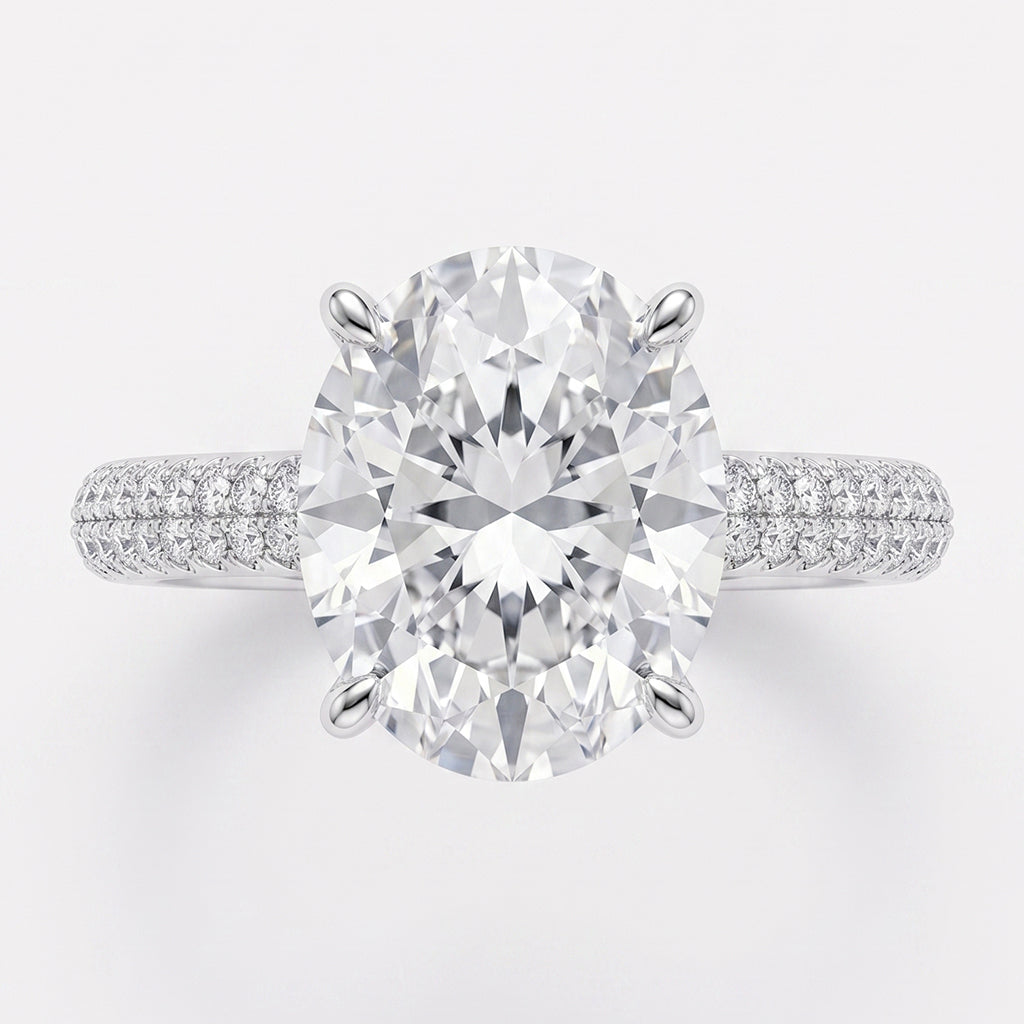 Close-up of Tresor Diamond's The Lily Ring featuring a delicate band with a central gemstone and intricate design details.