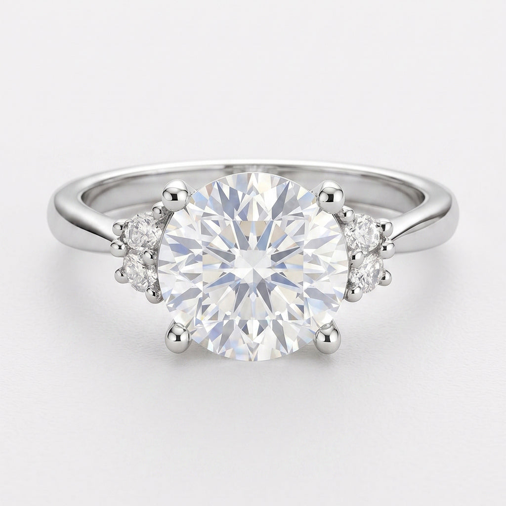 Close-up of Tresor Diamond's The Lyra Ring featuring a sleek band and elegant design with sparkling diamond accents.