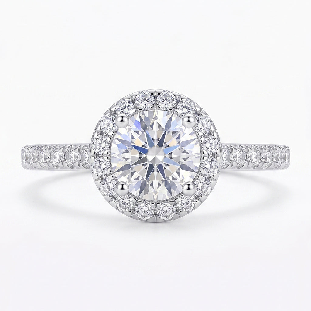 Close-up of the Tresor Diamond Marcellia Ring featuring a sparkling gemstone and intricate band design.