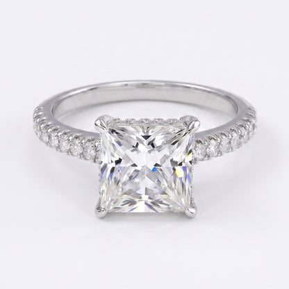 Close-up of Tresor Diamond's The Vionara Ring showcasing intricate design and sparkling gemstone on a white background.