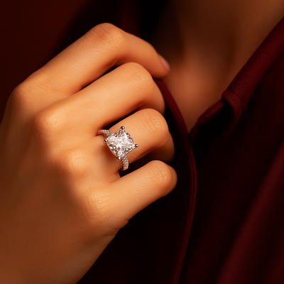 The Vionara Ring moissanite engagement ring by Trésor Diamond