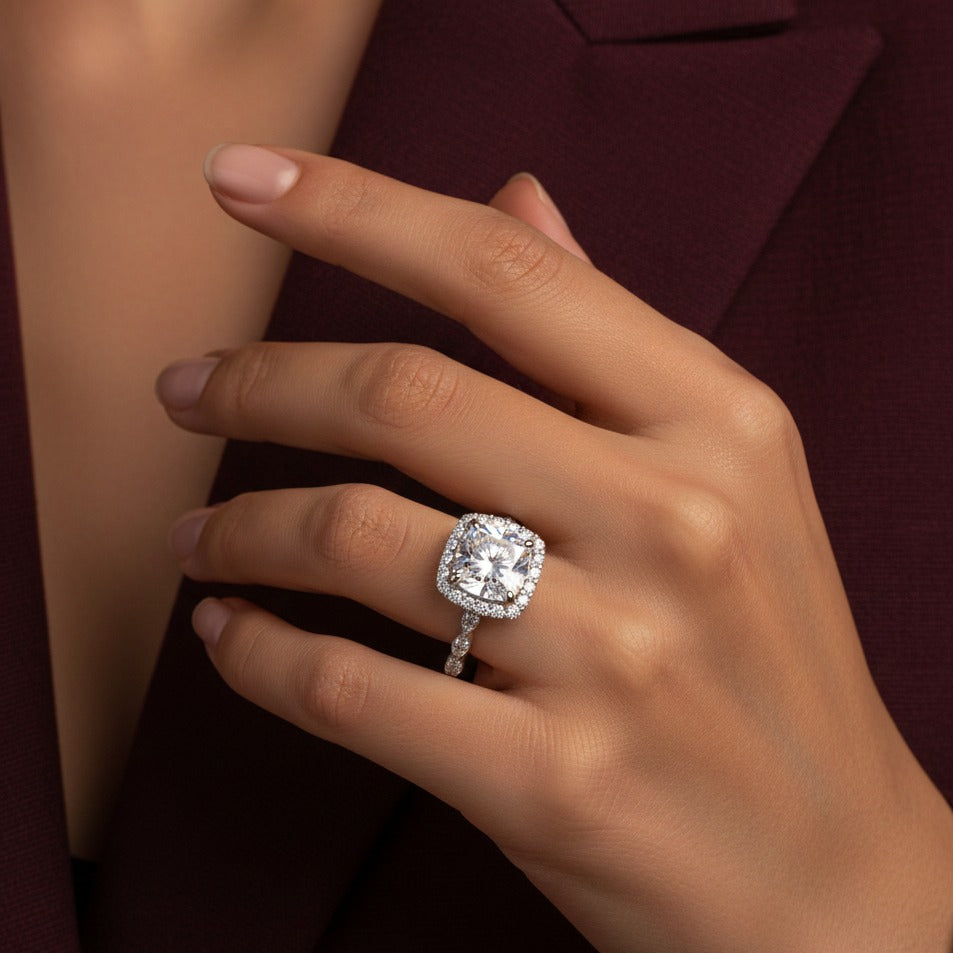 The Amara Ring moissanite engagement ring by Trésor Diamond