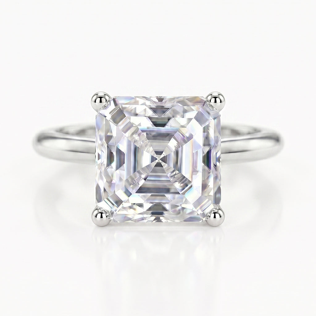 Close-up of Tresor Diamond's The Amaya Ring featuring a sparkling diamond band on a white background.
