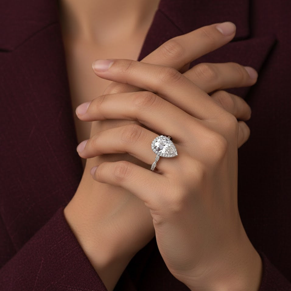 The Amira Ring moissanite engagement ring by Trésor Diamond