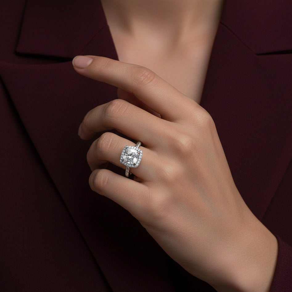 The Celine Ring moissanite engagement ring by Trésor Diamond