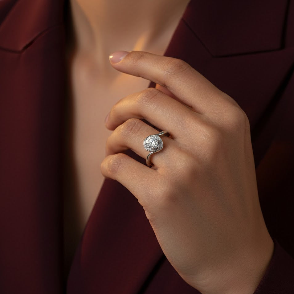 The Chloe Ring moissanite engagement ring by Trésor Diamond