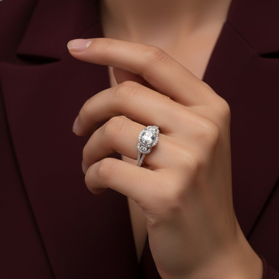 Celeste Embrace Ring moissanite engagement ring by Trésor Diamond