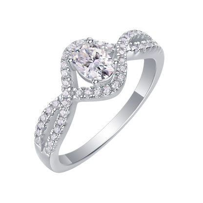 The Infinity Grace Ring moissanite engagement ring by Trésor Diamond