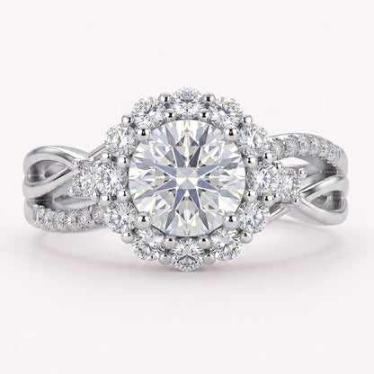 Elegant Tresor Diamond Kate Ring featuring a sleek band and sparkling central gemstone on a white background.