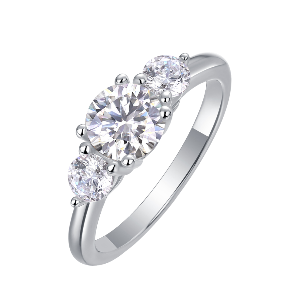 The Liora Trio Ring moissanite engagement ring by Trésor Diamond