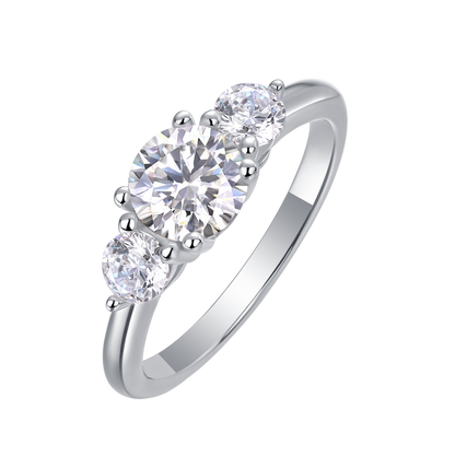 The Liora Trio Ring moissanite engagement ring by Trésor Diamond