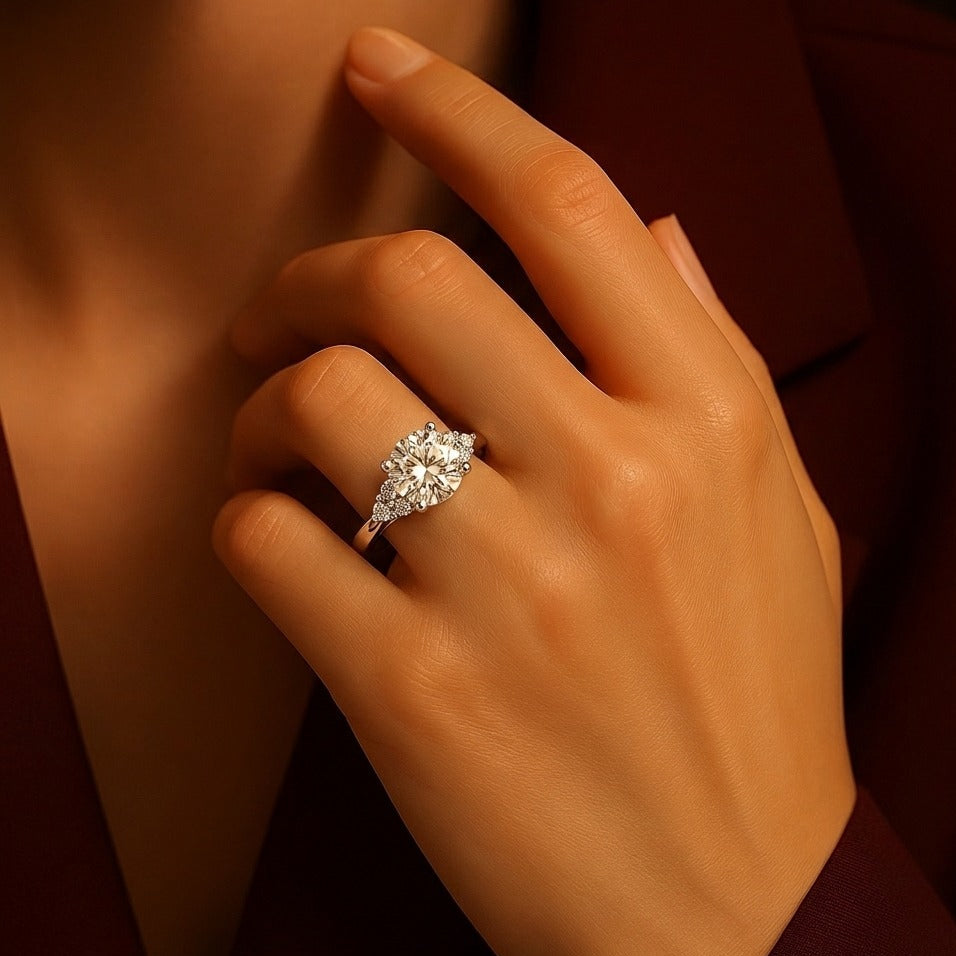 The Lyra Ring moissanite engagement ring by Trésor Diamond
