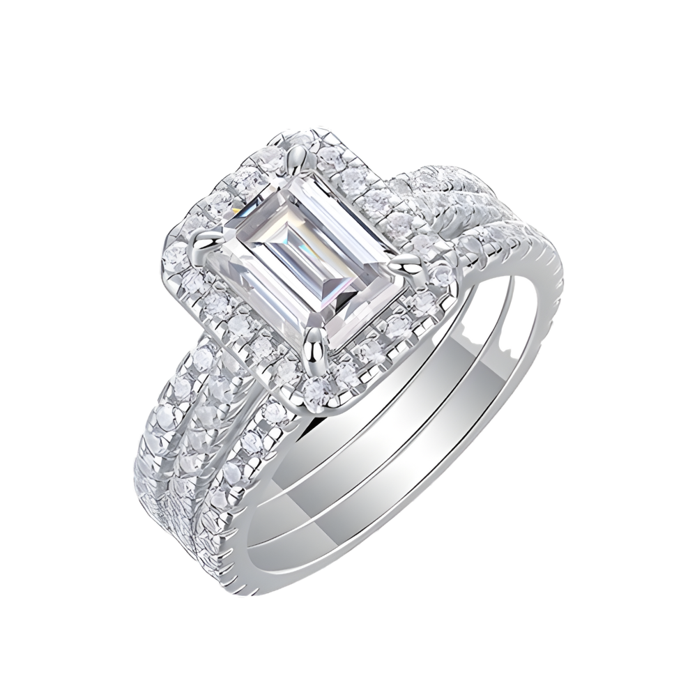 Regalia Baguette Set moissanite engagement ring by Trésor Diamond