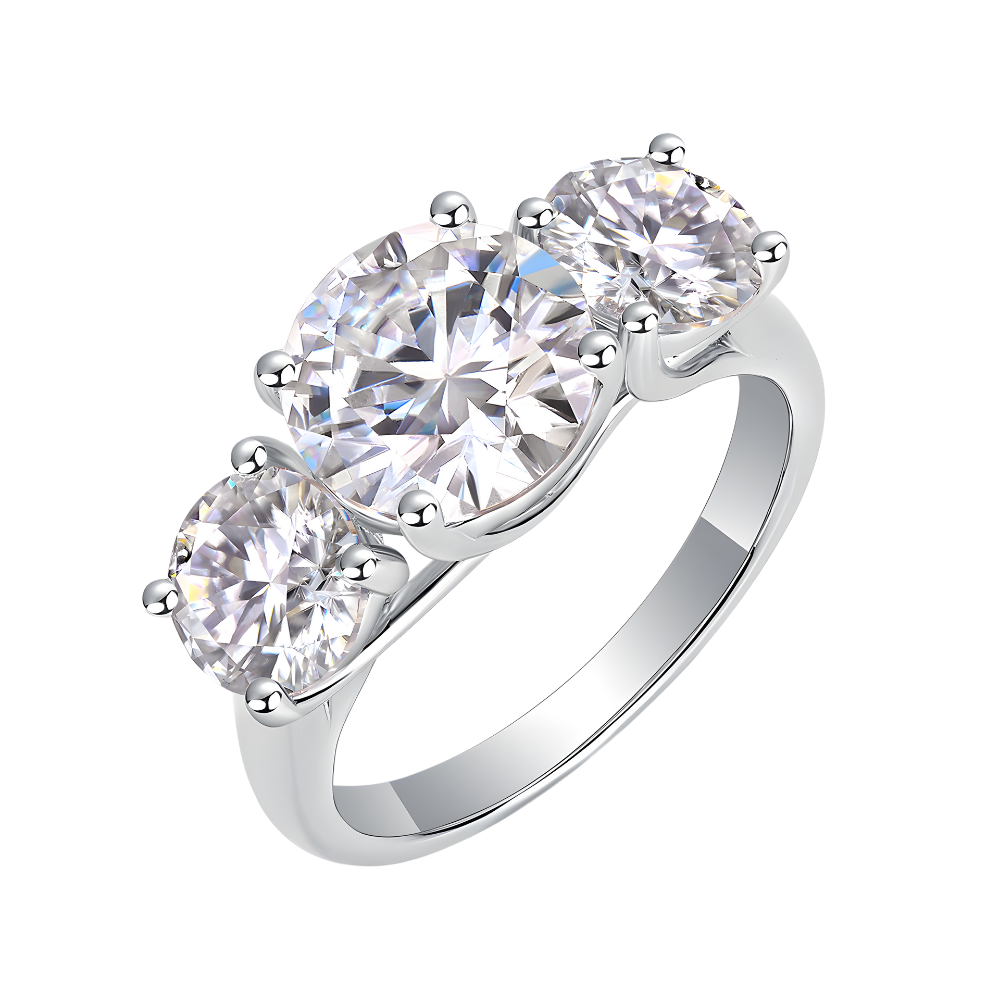 The Trinity Ring moissanite engagement ring by Trésor Diamond