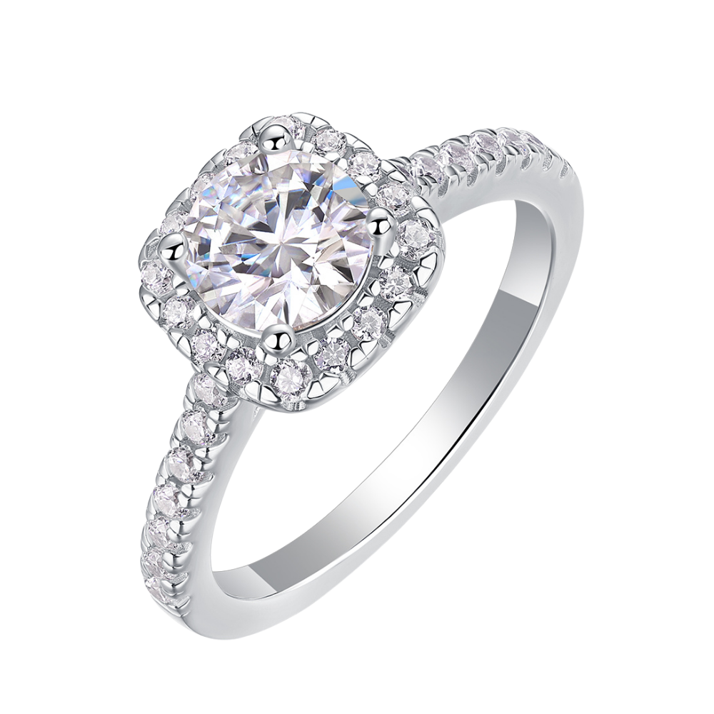 Elegant Tresor Diamond True Ring with a sparkling diamond setting and polished band, displayed on a soft fabric background.