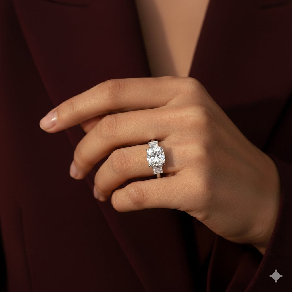 The Valencia Ring moissanite engagement ring by Trésor Diamond