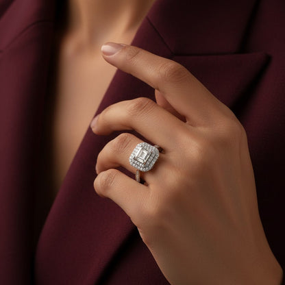 The Zara Ring moissanite engagement ring by Trésor Diamond